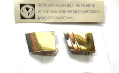 Vintage Art Deco Revival Mixed Metals Buckle – New – in storage since 1975