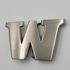 W Initial Brushed Chrome Belt Buckle 2 3/4&Prime; » x 2&Prime; Up To 1 1/4&Prime; Belt