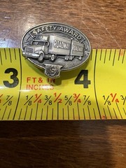 Roadway Transport 5 Years Safe Driver Safety Award Label Tie Pin Silver Color