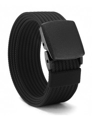 CHAOREN Nickel Free Web Belt Men – TSA 57&Prime; (Fits Up to 50&Prime; Waist), Black