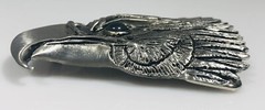 Vintage Frederick Pewter Bald Eagle Head Belt Buckle Genuine Solid Canada