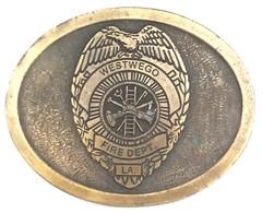 Vintage 1970s Westwego Louisiana Fire Department Belt Buckle