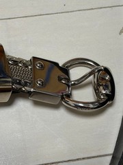 GUCCI Pre-Owned Silver Thin Leather Belt