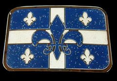 Quebec La Belle Province Drapeau Fleur Lys Boucle De Ceinture Belt Buckle