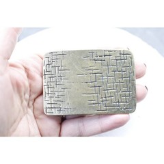 Designer Belt Buckle Rectangular – Textured Metal Finish