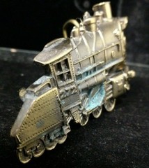 Vintage 1980 Belt Buckle Great American Buckle Co Train Steam Engine Signed #&rsquo;d