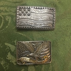 Nocona God Bless America Buckle American Flag-Eagle Belt Buckle W/BONUS