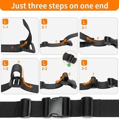 Heavy-Duty Buckle Straps Set 6-Pack Plastic Nylon Webbing for DIY Outdoor Gear
