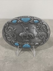 Western Native American On Horse Belt Buckle Scroll Cowboy Cowgirl-Arroyo Grande