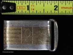 Hickok Sterling Silver 10K Gold Inlaid Belt Buckle Monogrammed « P »