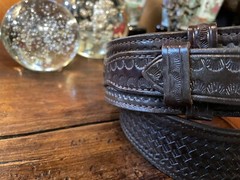 Navajo James Reid style Sterling Silver Turquoise Belt Buckle 36-38-2”-1”🐂✅