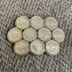 Vintage Silver Metal Buffalo Nickel Belt Buckle