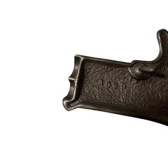 Antique Brass Tone Miniature Derringer Pistol Belt Buckle Western Gun Metal