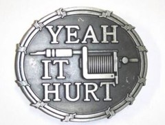 Yeah it Hurt Tattoo Gun Belt Buckle Metal BU138