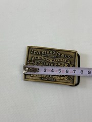 Vintage 70s 80s Levis Strauss BeltBuckle Made In USA Brass Two Horse 8909
