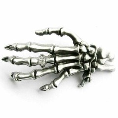 Rhinestone Skull Finger Ring Hand Metal Fashion Belt Buckle