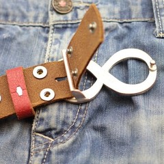 Infinity Belt Buckle Old Brass Vintage Retro Classic Metal