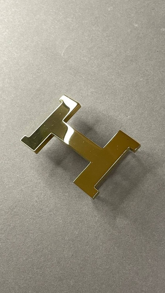 Gold H Buckle 40mm 1.5` Glossy Gold Hardware Belt Buckle
