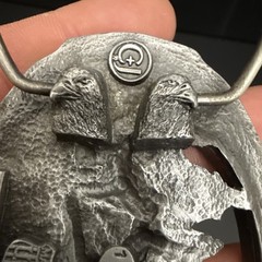 NICE PEWTER 1990 C + J INC DEER SCENE AND ANTLER BELT BUCKLE MADE IN USA