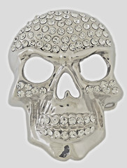Skull Belt Buckles Men Women Rhinestones Vintage Silver Metal Rock Rebel Pirate