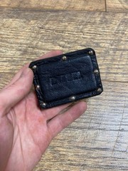 Diesel Vintage Leather Buckle Black Metal Studded Logo Plate Y2K Accessories