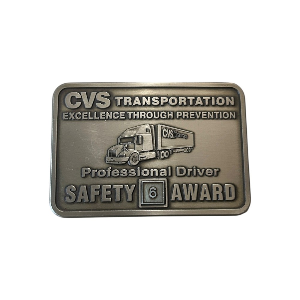 CVS Transportation Professional Driver Safety Award 6 Year Belt Buckle Silver