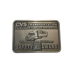 CVS Transportation Professional Driver Safety Award 6 Year Belt Buckle Silver