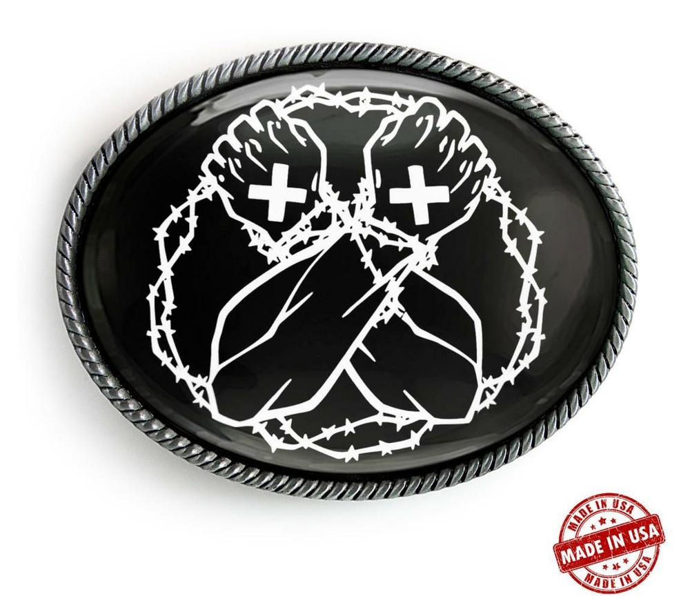 Straight Edge Belt Buckle – Hardcore Punk Music Handmade Artisan Buckle – 279