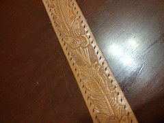 Solid Brass Lion Leo Vintage Belt Buckle And Hand Made Leather Belt 34.5in Long