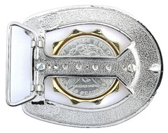 1921 Morgan Silver Dollar Silver Color Horseshoe Belt Buckle EPBB253/52926
