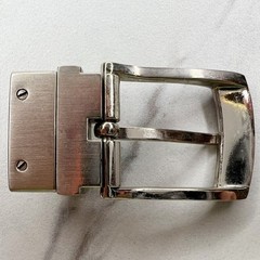 Perry Ellis Reversible Silver Tone Simple Basic Belt Buckle