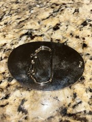 vintage NAHC life member BELT BUCKLE north american hunting club COWBOY nra