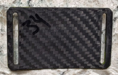 GRIP6 BELT BUCKLE – DARK MATTER CARBON FIBER with YELLOW – 1.5 INCH WIDE