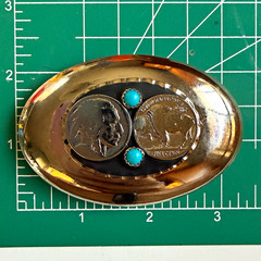 Vintage SW artisan B Cayaditto, BC, Buffalo Nickel belt buckle