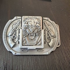 Tiger Guns Western Cowboy Lighter Belt Buckle