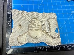 Raised Pirate Skull in Red Bandana Swords Gothic Punk Biker Vibe Belt Buckle