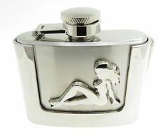 Trucker Mud Flap Girl 2 oz Stainless Steel Flask Belt Buckle