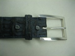 GENUINE HORNBACK CROCODILE BELTS 1-3/8&Prime; WIDE, AND SILVER 925 SOLID BUCKLE U.S.A.