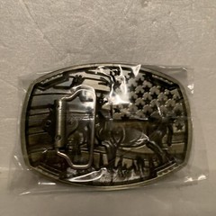 Antique Brass Finish Deer Buckle – American Hunter Western Buckle Set Of 2