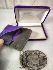 Artist Impr Metal & Porcelain Belt Buckle All The Pretty Horses by Julie Zsupnik