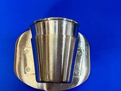 Shot Glass Cup and Holder Reflective Perfect Bar Gag Novelty Game Belt Buckle