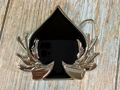 Spade Playing Cards W/ Birds Cutout NOS 2005 Hunters Vegas Baby! Belt Buckle