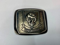 Skull – Body Armor Ribbon – unique Vintage Metal Belt Buckle