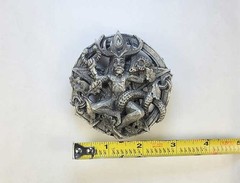 Pewter Cernunnos Belt Buckle – Dryad Design Celtic Horned God Wiccan Pagan 3&Prime;