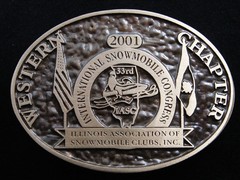 RF07148 *NOS* 2001 **INTERNATIONAL SNOWMOBILE CONGRESS** SOLID BRONZE BUCKLE