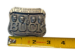 Original Buck Knives Commemorative Pewter Belt Buckle Discontinued. READ