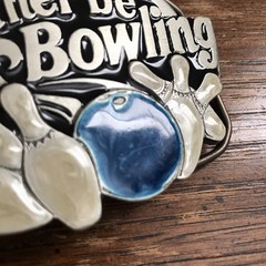 « I&rsquo;d Rather Be Bowling » Belt Buckle – Great American Buckle Co – Vintage 1984