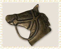 Vtg Horse Head W/Bridle Belt Buckle-Made In Italy – 2½ x 2¼” – 100% Zinc – NWT