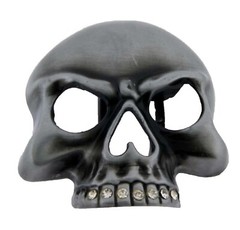 Skull Flaming Blinged Metal Belt Buckle Mens Halloween Party Costume Gift
