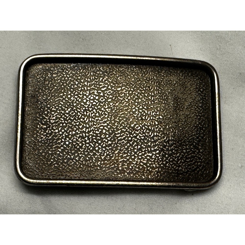 Textured Nugget Rectangle Belt Buckle Antiqued Silver Tone Western Style